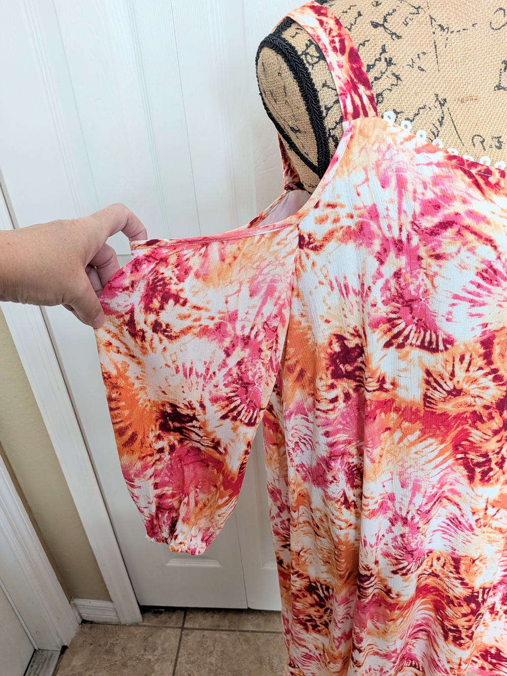 Caribbean Joe Tie-Dye Cold Shoulder Dress - Picture 3 of 11